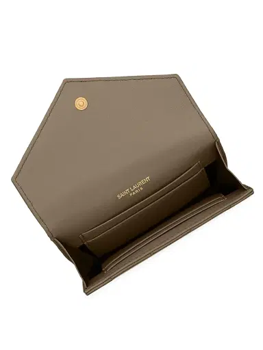 Saint Laurent Women's Grain De Poudre Leather Cassandre Wallet - Light Taupe | Thumbnail 2 Saint Laurent Women's Grain De Poudre Leather Cassandre Wallet - Light Taupe | Thumbnail 2