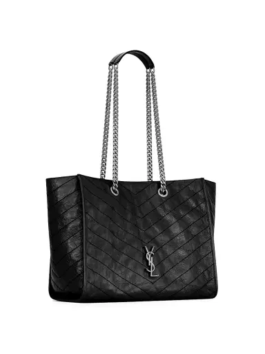 Saint Laurent Women's Niki Shopping Bag in Vintage Leather - Black | Thumbnail 2 Saint Laurent Women's Niki Shopping Bag in Vintage Leather - Black | Thumbnail 2