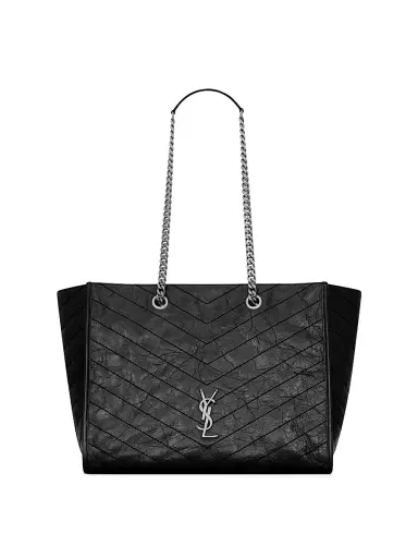 Saint Laurent Women's Niki Shopping Bag in Vintage Leather - Black | Thumbnail 1 Saint Laurent Women's Niki Shopping Bag in Vintage Leather - Black | Thumbnail 1