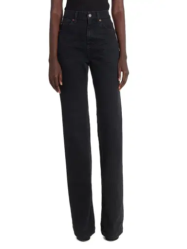 Saint Laurent Women's 70's High-Rise Jeans - Old Black | Thumbnail 3 Saint Laurent Women's 70's High-Rise Jeans - Old Black | Thumbnail 3