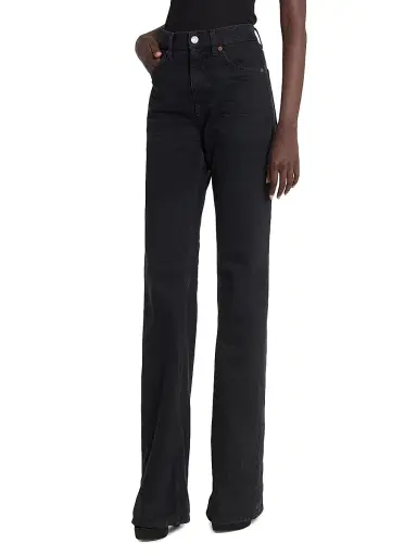 Saint Laurent Women's 70's High-Rise Jeans - Old Black | Thumbnail 4 Saint Laurent Women's 70's High-Rise Jeans - Old Black | Thumbnail 4
