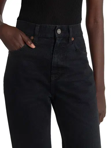 Saint Laurent Women's 70's High-Rise Jeans - Old Black | Thumbnail 6 Saint Laurent Women's 70's High-Rise Jeans - Old Black | Thumbnail 6