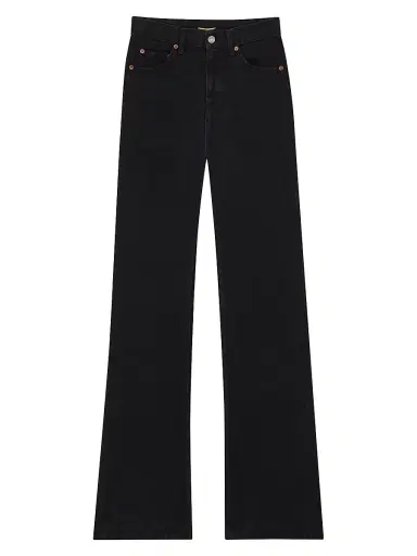 Saint Laurent Women's 70's High-Rise Jeans - Old Black | Thumbnail 1 Saint Laurent Women's 70's High-Rise Jeans - Old Black | Thumbnail 1