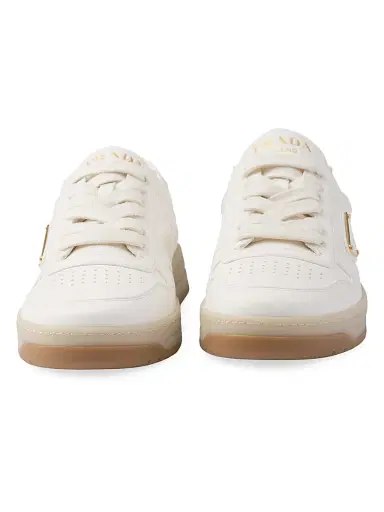 Prada Women's Downtown Nappa Leather Sneakers - Beige Khaki | Thumbnail 4 Prada Women's Downtown Nappa Leather Sneakers - Beige Khaki | Thumbnail 4