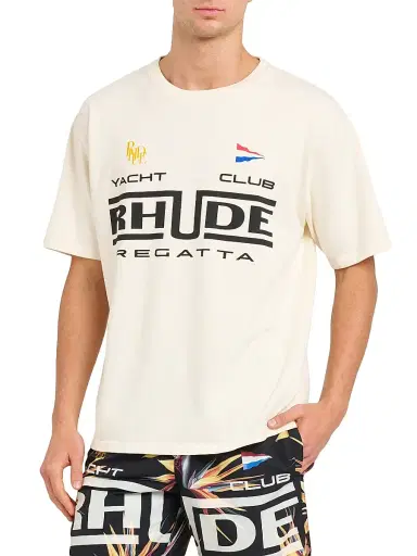 Rhude Men's Regatta Club Graphic Cotton T-Shirt | Thumbnail 3 Rhude Men's Regatta Club Graphic Cotton T-Shirt | Thumbnail 3