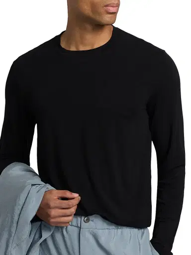 Giorgio Armani Men's Mr. Armani Long-Sleeve T-Shirt - Black | Thumbnail 6 Giorgio Armani Men's Mr. Armani Long-Sleeve T-Shirt - Black | Thumbnail 6