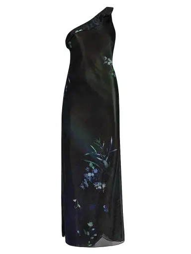 Giorgio Armani Women's Floral One-Shoulder Sleeveless Dress | Thumbnail 1 Giorgio Armani Women's Floral One-Shoulder Sleeveless Dress | Thumbnail 1