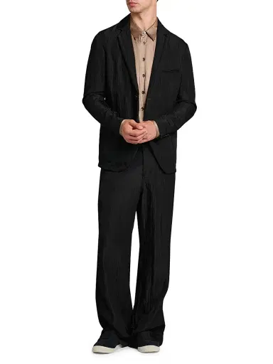 Giorgio Armani Men's Crinkle Texture Trousers - Anthracite - Size 38 | Thumbnail 2 Giorgio Armani Men's Crinkle Texture Trousers - Anthracite - Size 38 | Thumbnail 2