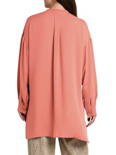 Giorgio Armani Women's Silk Tieneck Tunic Blouse - Solid Dark Orange | Thumbnail 5 Giorgio Armani Women's Silk Tieneck Tunic Blouse - Solid Dark Orange | Thumbnail 5