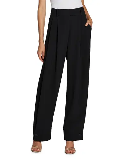 Giorgio Armani Women's Silk Straight-Leg Pants - Solid Black | Thumbnail 3 Giorgio Armani Women's Silk Straight-Leg Pants - Solid Black | Thumbnail 3
