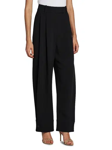 Giorgio Armani Women's Silk Straight-Leg Pants - Solid Black | Thumbnail 4 Giorgio Armani Women's Silk Straight-Leg Pants - Solid Black | Thumbnail 4