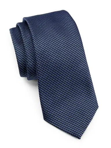 Giorgio Armani Men's Textured Woven Silk Jacquard Tie - Blu Notte | Thumbnail 1 Giorgio Armani Men's Textured Woven Silk Jacquard Tie - Blu Notte | Thumbnail 1