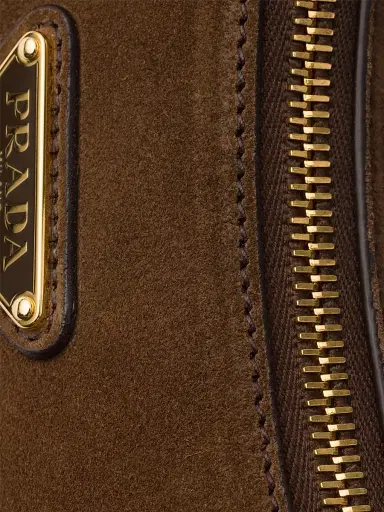 Prada Women's Arque Mini Suede Shoulder Bag - Brown | Thumbnail 6 Prada Women's Arque Mini Suede Shoulder Bag - Brown | Thumbnail 6