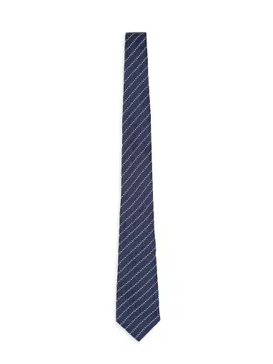 Giorgio Armani Men's Diagonal Striped Silk Jacquard Tie - Blu Notte | Thumbnail 1 Giorgio Armani Men's Diagonal Striped Silk Jacquard Tie - Blu Notte | Thumbnail 1
