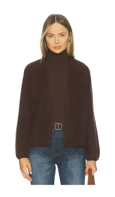 W. Cashmere Juniper Balloon-sleeve Open Cardigan | Thumbnail 1 W. Cashmere Juniper Balloon-sleeve Open Cardigan | Thumbnail 1