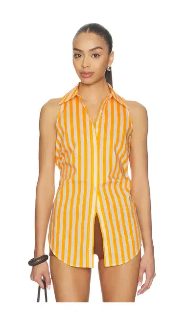 SIMONMILLER Loch Sleeveless Poplin Button Up | Thumbnail 2 SIMONMILLER Loch Sleeveless Poplin Button Up | Thumbnail 2