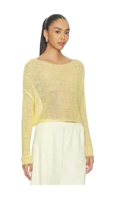 Enza Costa Linen Open Knit Bateau Sweater | Thumbnail 2 Enza Costa Linen Open Knit Bateau Sweater | Thumbnail 2