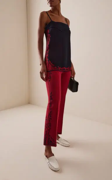 High Sport Scroll Cotton-Blend Cropped Flared Pants | Thumbnail 4 High Sport Scroll Cotton-Blend Cropped Flared Pants | Thumbnail 4