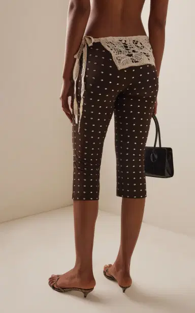 SIEDRÉS Gianna Lace-Detailed Studded Capri Pants | Thumbnail 4 SIEDRÉS Gianna Lace-Detailed Studded Capri Pants | Thumbnail 4