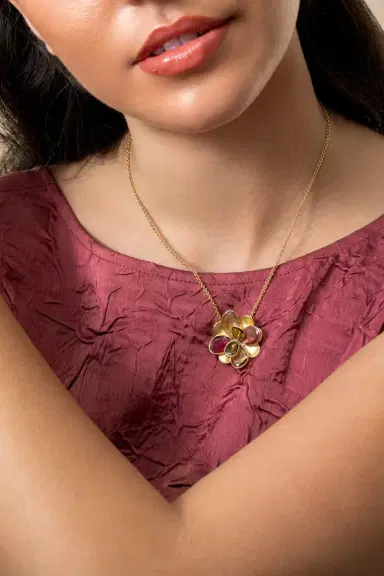 MARCO BICEGO Mixed Tourmaline Flower Petali Pendant Necklace | Thumbnail 3 MARCO BICEGO Mixed Tourmaline Flower Petali Pendant Necklace | Thumbnail 3