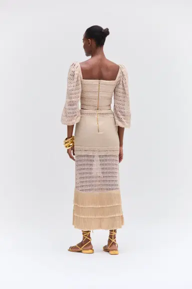 PatBo LUREX KNIT AND FRINGE LONG SKIRT | Thumbnail 2 PatBo LUREX KNIT AND FRINGE LONG SKIRT | Thumbnail 2