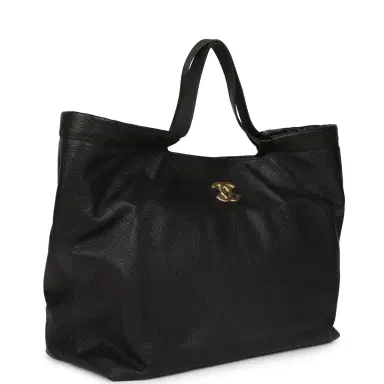 Chanel Chanel Maxi Coco Shopping Bag Black Caviar Brushed Gold Hardware | Thumbnail 2 Chanel Chanel Maxi Coco Shopping Bag Black Caviar Brushed Gold Hardware | Thumbnail 2
