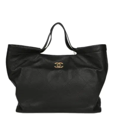 Chanel Chanel Maxi Coco Shopping Bag Black Caviar Brushed Gold Hardware | Thumbnail 1 Chanel Chanel Maxi Coco Shopping Bag Black Caviar Brushed Gold Hardware | Thumbnail 1