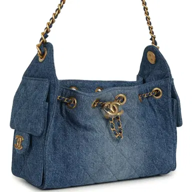 Chanel Chanel Mini 25 Hobo Bag Blue Washed Denim Antique Gold Hardware | Thumbnail 2 Chanel Chanel Mini 25 Hobo Bag Blue Washed Denim Antique Gold Hardware | Thumbnail 2