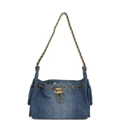 Chanel Chanel Mini 25 Hobo Bag Blue Washed Denim Antique Gold Hardware | Thumbnail 6 Chanel Chanel Mini 25 Hobo Bag Blue Washed Denim Antique Gold Hardware | Thumbnail 6