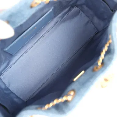 Chanel Chanel Mini 25 Hobo Bag Blue Washed Denim Antique Gold Hardware | Thumbnail 8 Chanel Chanel Mini 25 Hobo Bag Blue Washed Denim Antique Gold Hardware | Thumbnail 8