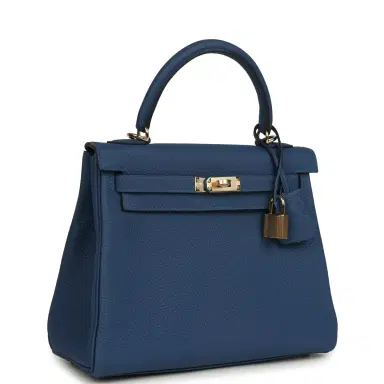 HERMÈS Hermes Kelly Retourne 25 Bleu Tie Togo Permabrass Hardware | Thumbnail 2 HERMÈS Hermes Kelly Retourne 25 Bleu Tie Togo Permabrass Hardware | Thumbnail 2