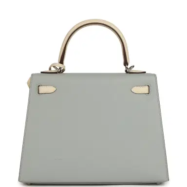 HERMÈS Hermes Special Order (HSS) Kelly Sellier 25 Bleu Glacier and Craie Epsom Palladium Hardware | Thumbnail 4 HERMÈS Hermes Special Order (HSS) Kelly Sellier 25 Bleu Glacier and Craie Epsom Palladium Hardware | Thumbnail 4