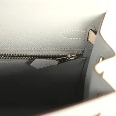 HERMÈS Hermes Special Order (HSS) Kelly Sellier 25 Bleu Glacier and Craie Epsom Palladium Hardware | Thumbnail 9 HERMÈS Hermes Special Order (HSS) Kelly Sellier 25 Bleu Glacier and Craie Epsom Palladium Hardware | Thumbnail 9