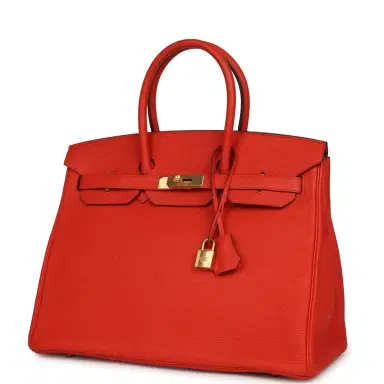 HERMÈS Pre-owned Hermes Birkin 35 Capucine Togo Gold Hardware | Thumbnail 5 HERMÈS Pre-owned Hermes Birkin 35 Capucine Togo Gold Hardware | Thumbnail 5