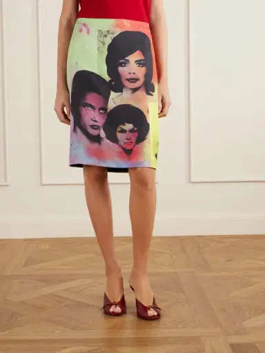 Versace Printed Silk-twill Midi Skirt | Thumbnail 3 Versace Printed Silk-twill Midi Skirt | Thumbnail 3