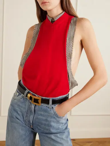 Versace Sleeveless Embroidered Cotton Tank Top | Thumbnail 2 Versace Sleeveless Embroidered Cotton Tank Top | Thumbnail 2