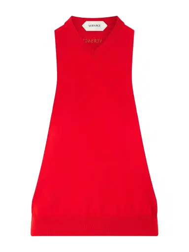 Versace Sleeveless Embroidered Cotton Tank Top | Thumbnail 1 Versace Sleeveless Embroidered Cotton Tank Top | Thumbnail 1