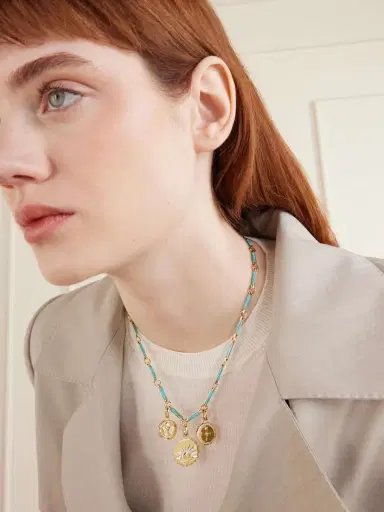 Foundrae Element 18-karat Gold, Turquoise And Diamond Necklace | Thumbnail 2 Foundrae Element 18-karat Gold, Turquoise And Diamond Necklace | Thumbnail 2