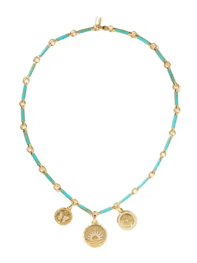 Foundrae Element 18-karat Gold, Turquoise And Diamond Necklace | Thumbnail 1 Foundrae Element 18-karat Gold, Turquoise And Diamond Necklace | Thumbnail 1