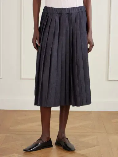 Jil Sander Pleated Denim Midi Skirt | Thumbnail 3 Jil Sander Pleated Denim Midi Skirt | Thumbnail 3
