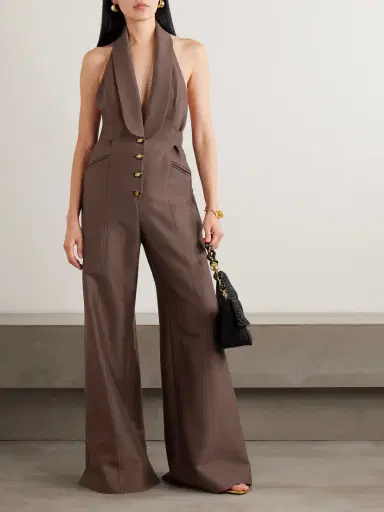Zimmermann Alchemy Buckled Wool And Silk-blend Halterneck Jumpsuit | Thumbnail 2 Zimmermann Alchemy Buckled Wool And Silk-blend Halterneck Jumpsuit | Thumbnail 2
