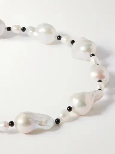 Gohar World Host Silver, Pearl And Onyx Necklace | Thumbnail 4 Gohar World Host Silver, Pearl And Onyx Necklace | Thumbnail 4