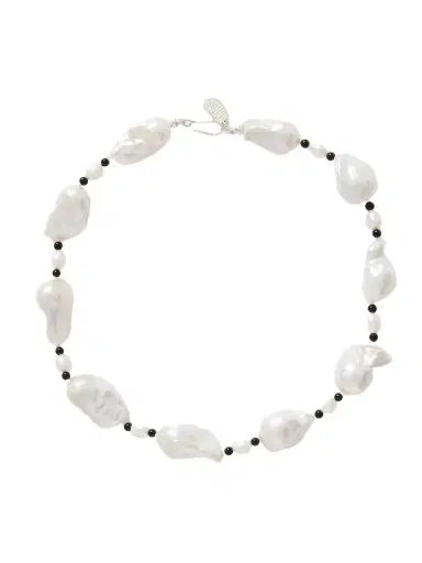 Gohar World Host Silver, Pearl And Onyx Necklace | Thumbnail 1 Gohar World Host Silver, Pearl And Onyx Necklace | Thumbnail 1
