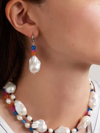 Gohar World Turkish Delight Silver Multi-stone Earrings | Thumbnail 2 Gohar World Turkish Delight Silver Multi-stone Earrings | Thumbnail 2