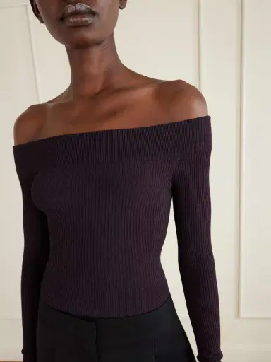 Alaïa Off-the-shoulder Ribbed-knit Bodysuit | Thumbnail 4 Alaïa Off-the-shoulder Ribbed-knit Bodysuit | Thumbnail 4
