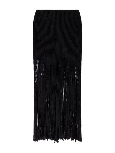 Alaïa Knitted Fringed Midi Skirt | Thumbnail 1 Alaïa Knitted Fringed Midi Skirt | Thumbnail 1