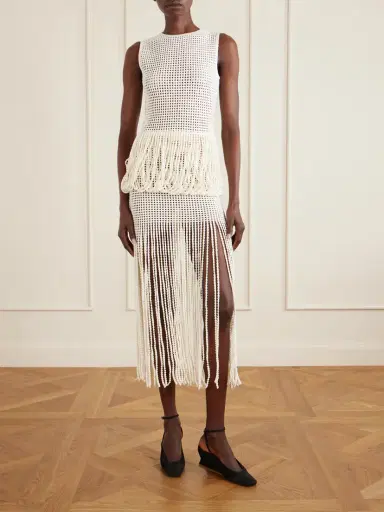 Alaïa Knitted Fringed Midi Skirt | Thumbnail 2 Alaïa Knitted Fringed Midi Skirt | Thumbnail 2