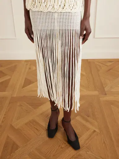 Alaïa Knitted Fringed Midi Skirt | Thumbnail 4 Alaïa Knitted Fringed Midi Skirt | Thumbnail 4