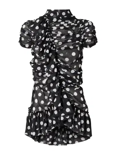Dries Van Noten Ruffled Polka-dot Crepon Blouse | Thumbnail 1 Dries Van Noten Ruffled Polka-dot Crepon Blouse | Thumbnail 1