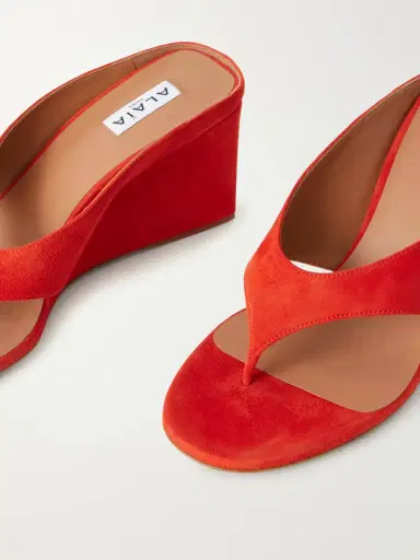Alaïa Tong 75 Suede Wedge Sandals | Thumbnail 5 Alaïa Tong 75 Suede Wedge Sandals | Thumbnail 5